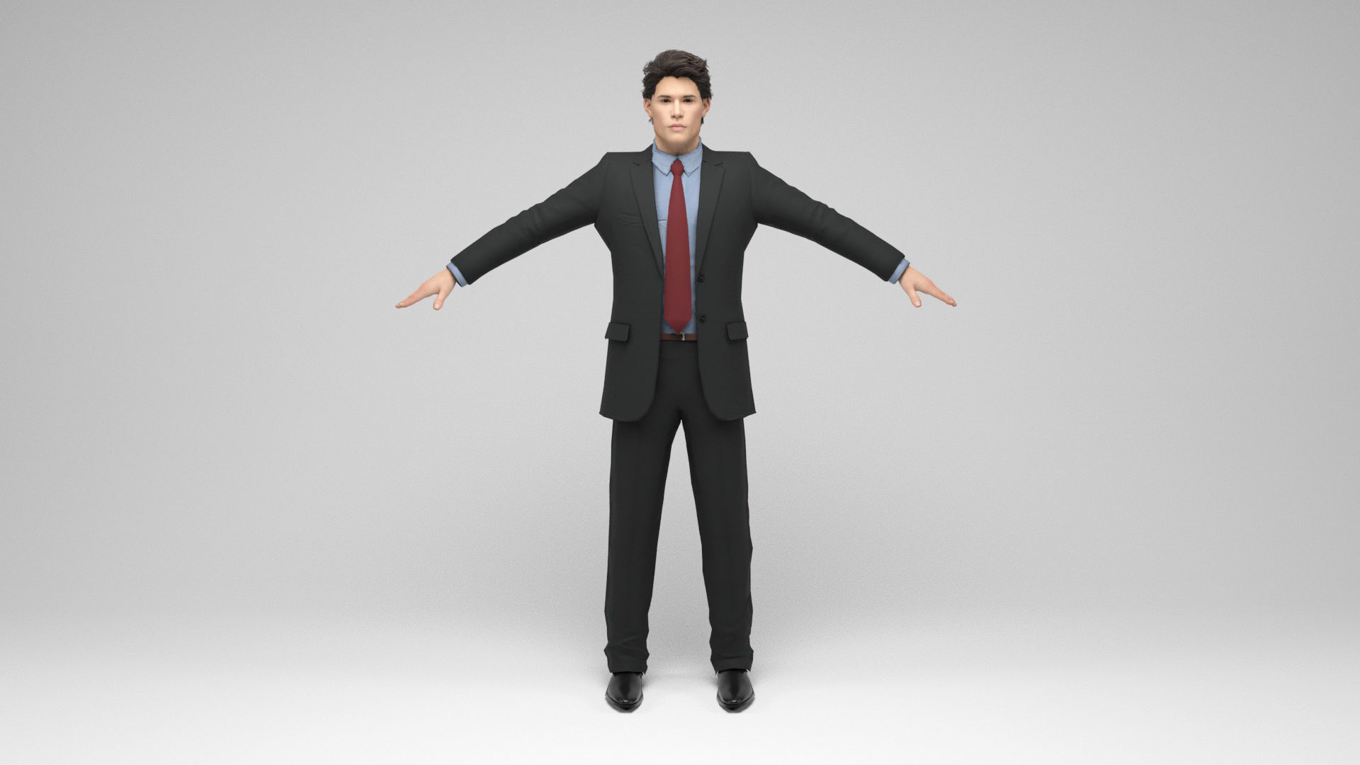 Businessman 1 Low-poly 3D model_3