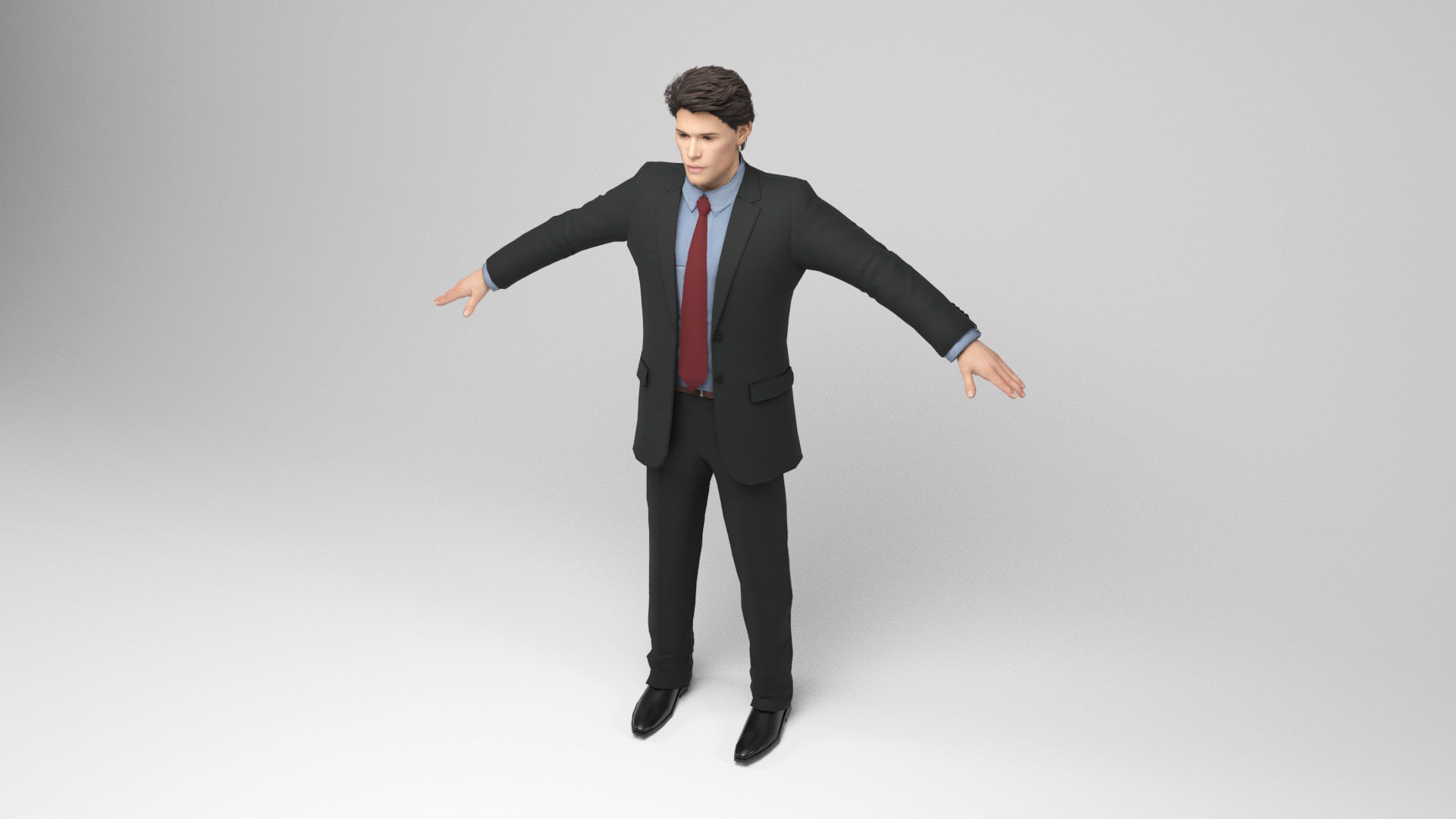 Businessman 1 Low-poly 3D model_6