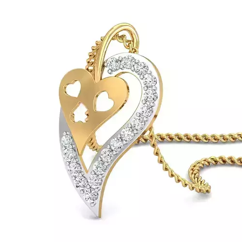 Heart Pendant 3dm STL FBX OBJ Render Details 3D print model
