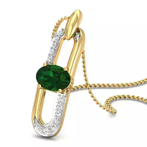 Oval Diamond Pendant 3dm STL FBX OBJ Render Details 3D print model