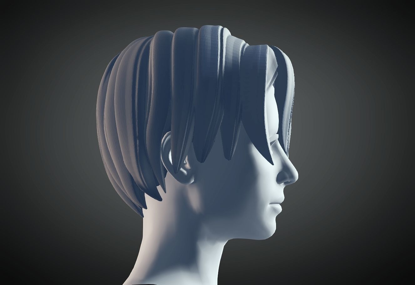 3D Hair style for Female 22 3D model 3D print model_2