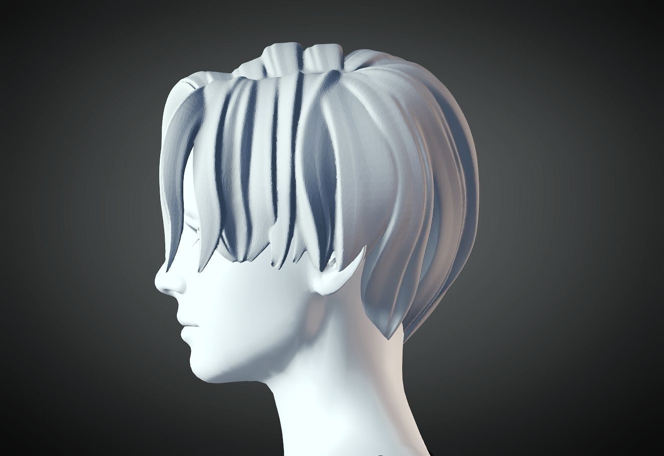 3D Hair style for Female 22 3D model 3D print model_1