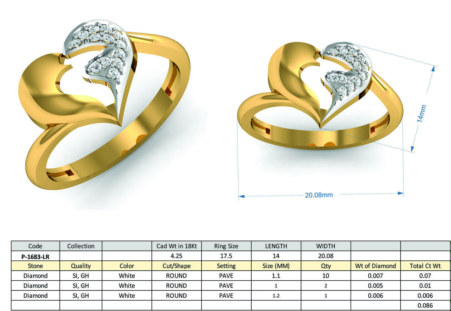 Heart Ring 3dm STL FBX OBJ Render Details 3D print model_3
