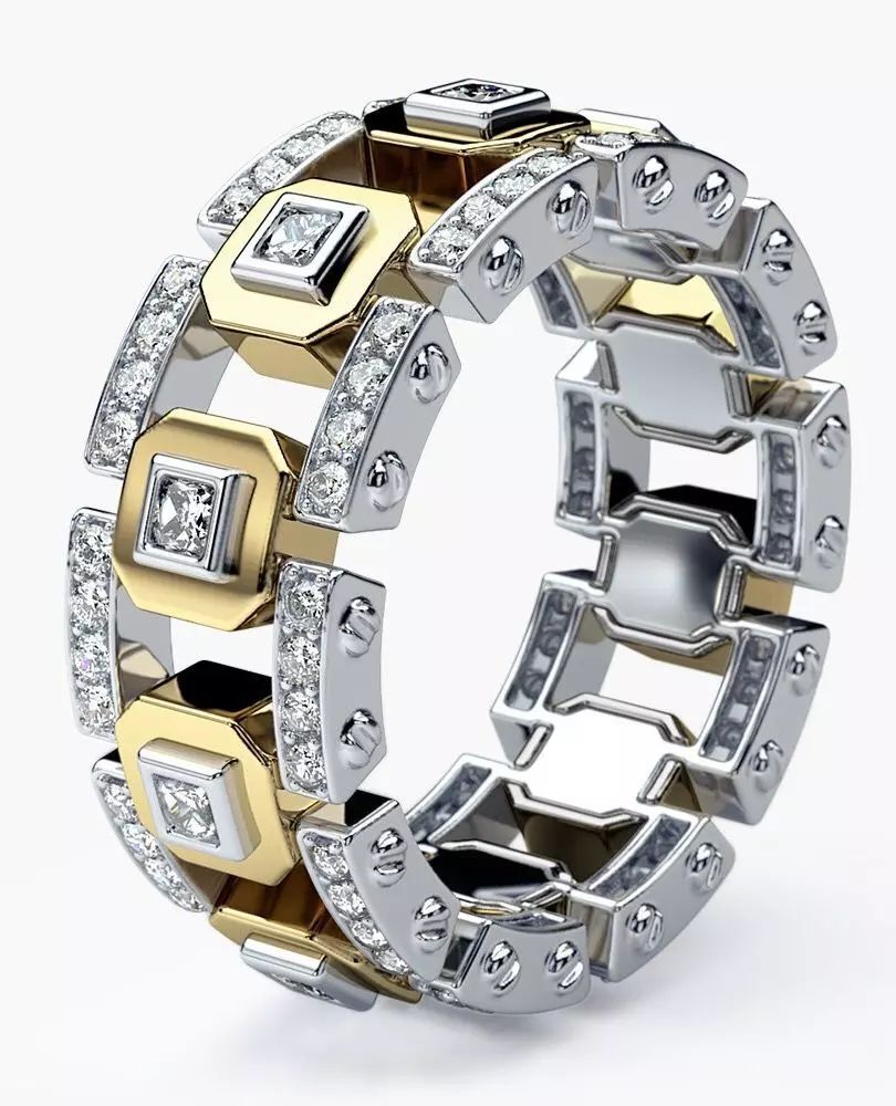 fashion diamond ring 3D print model_0