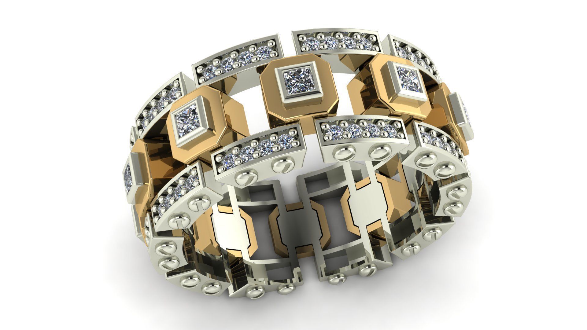 fashion diamond ring 3D print model_4