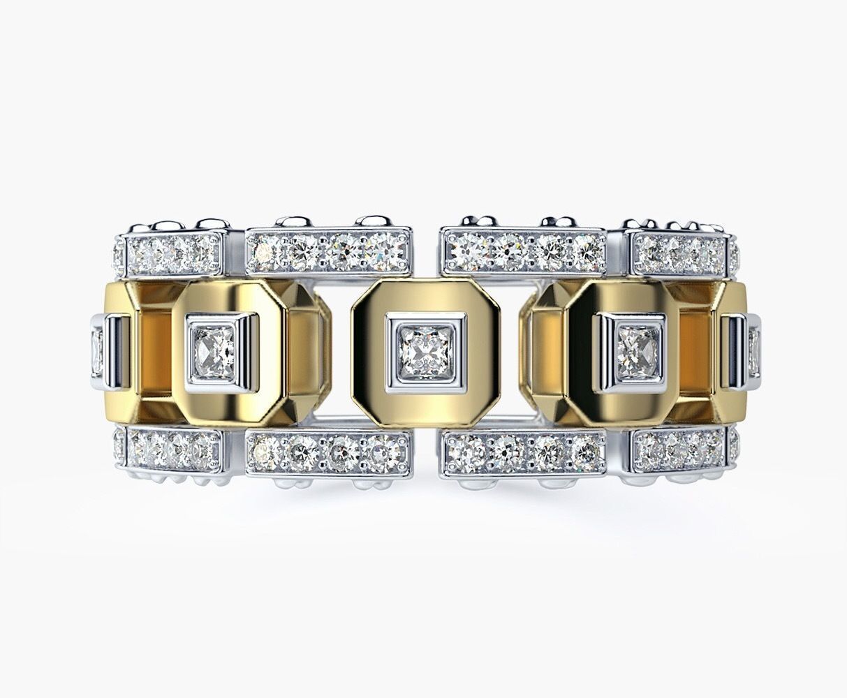 fashion diamond ring 3D print model_2