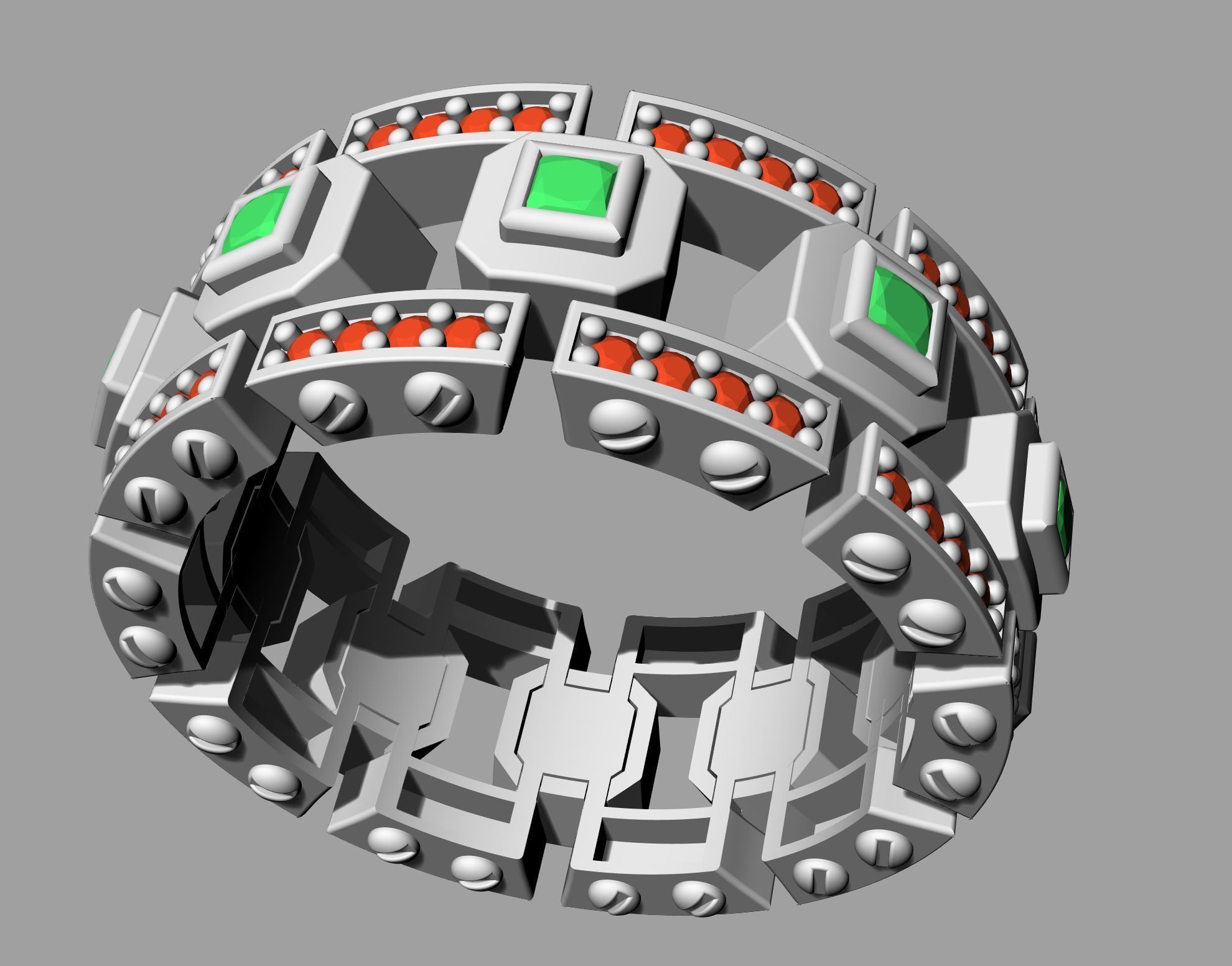 fashion diamond ring 3D print model_3