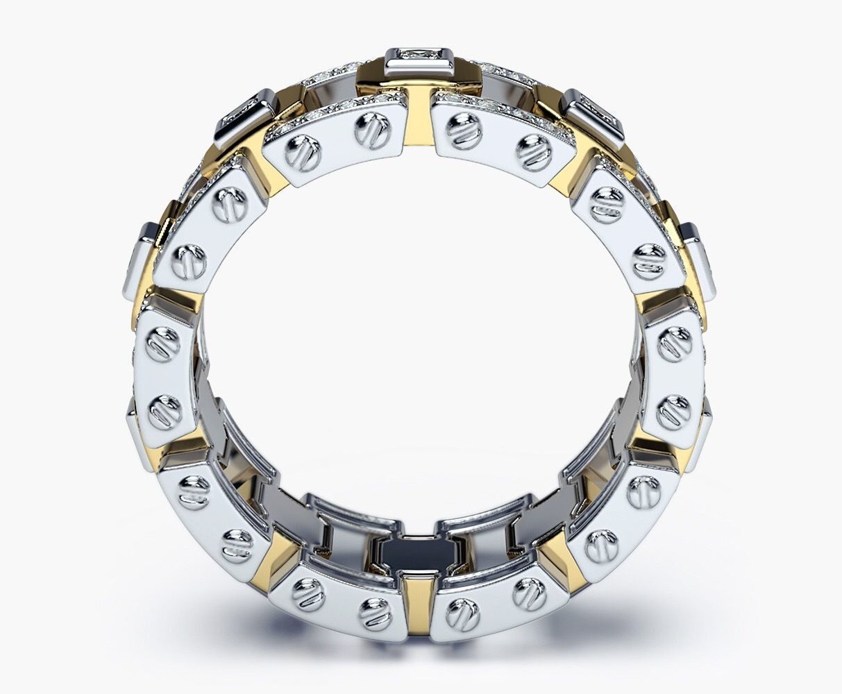 fashion diamond ring 3D print model_1