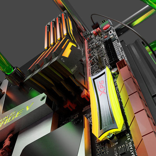 Thermaltake Core P90 Custom Watercooling PC Build 3D model_2