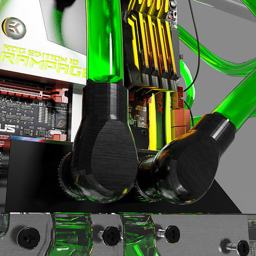 Thermaltake Core P90 Custom Watercooling PC Build 3D model_6