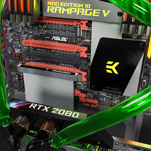 Thermaltake Core P90 Custom Watercooling PC Build 3D model_4