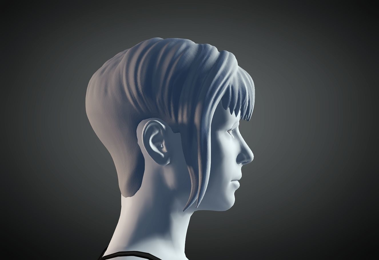 3D Hair style for Female 27 3D model 3D print model_2