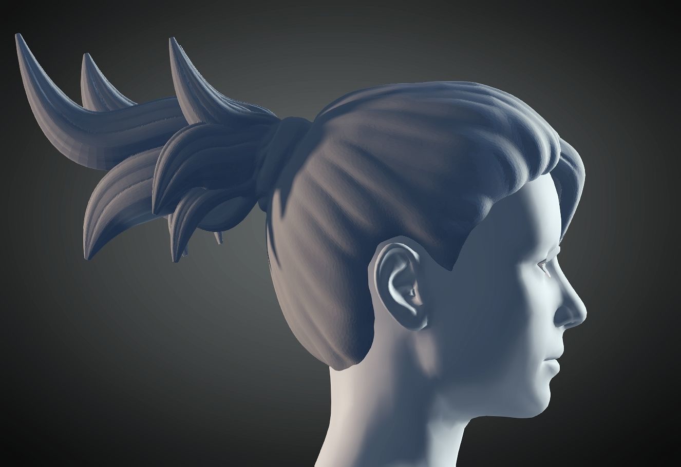 3D Hair style for Female 28 3D model 3D print model_2