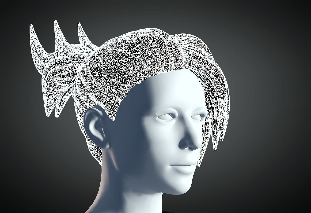 3D Hair style for Female 28 3D model 3D print model_5