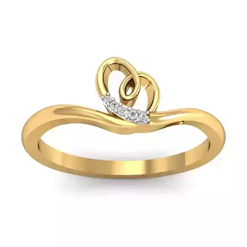 Ring 3dm STL FBX OBJ Render Details heart shaped diamond gold