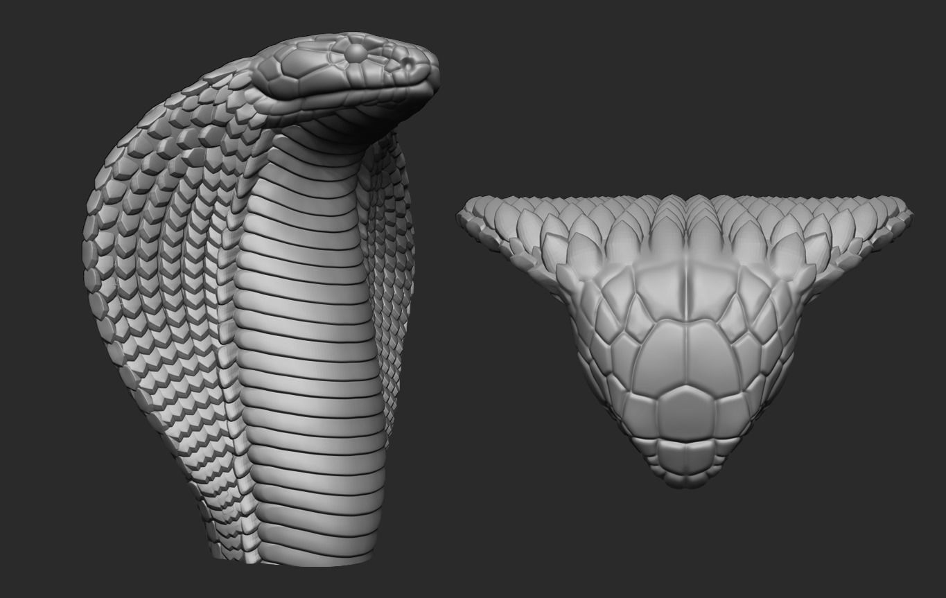 Cobra three gold snakes 3D print model_2