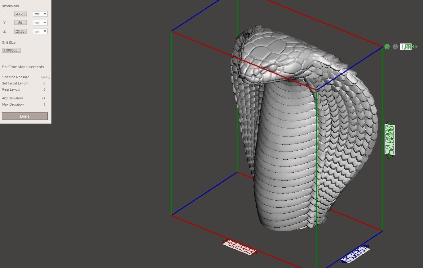 Cobra three gold snakes 3D print model_5