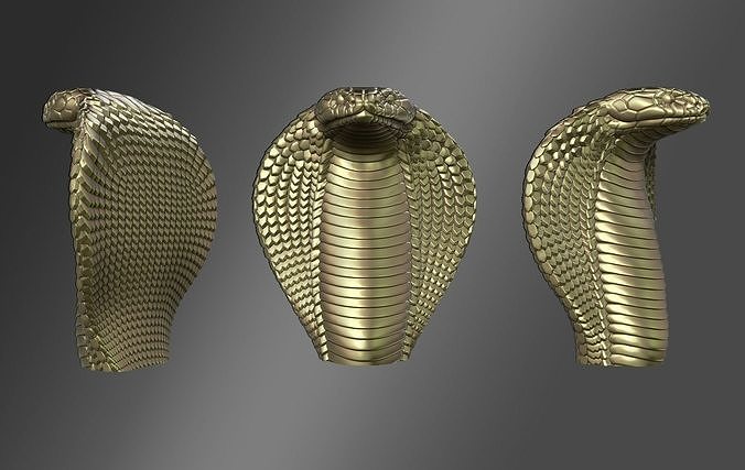 Cobra three gold snakes 3D print model