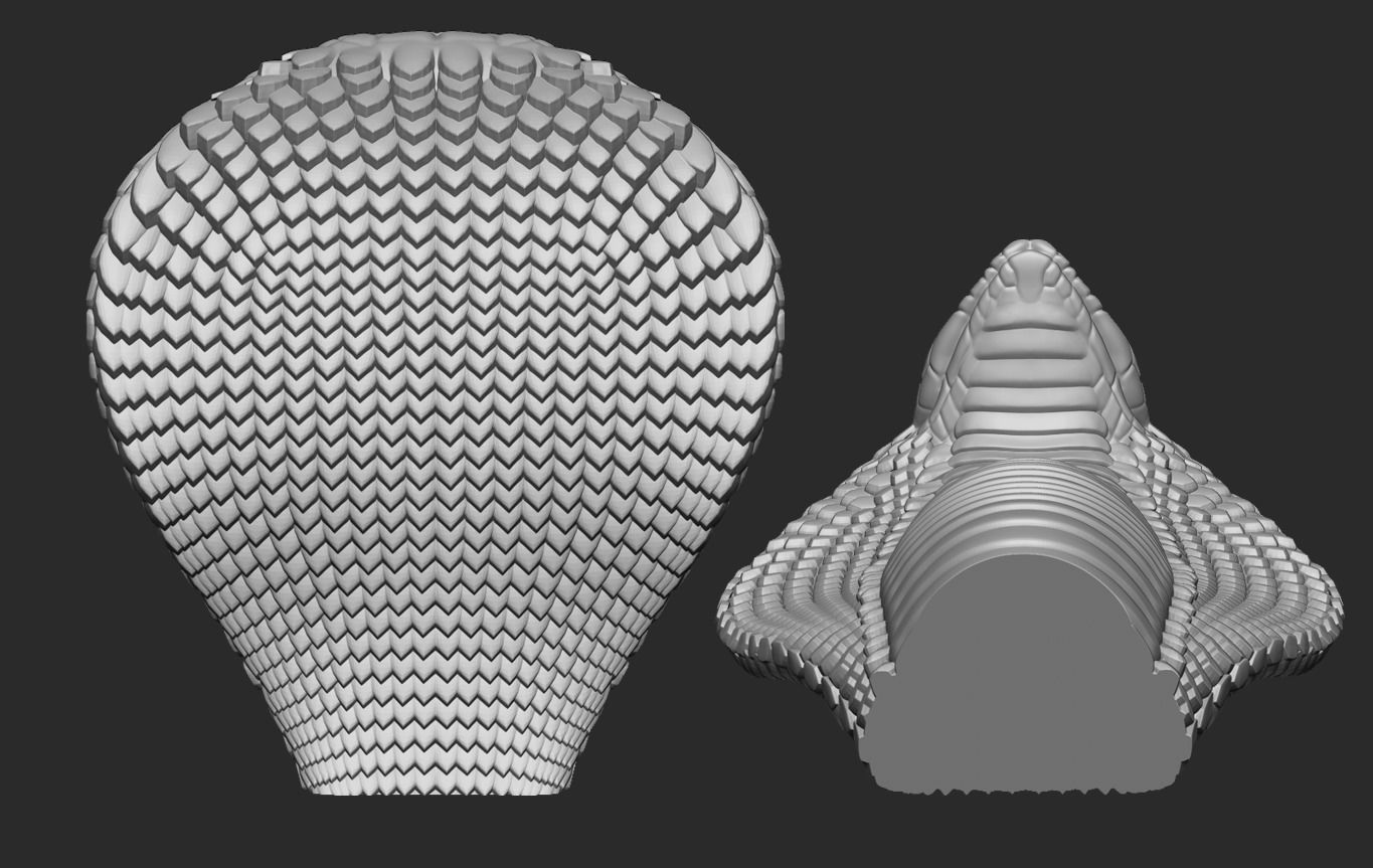 Cobra three gold snakes 3D print model_3