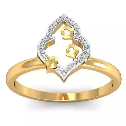 Ring 3dm STL FBX OBJ Render Details gold with diamonds in center