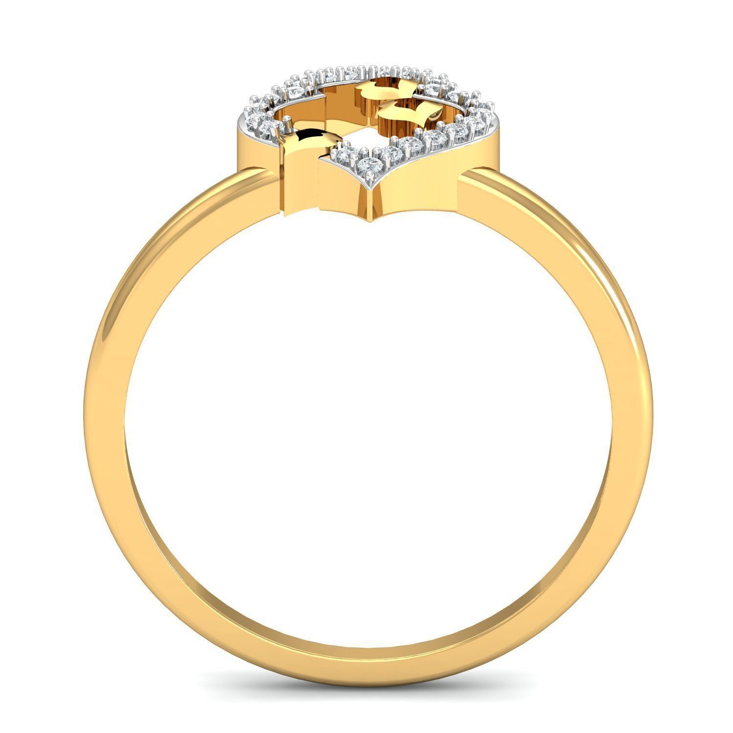 Ring 3dm STL FBX OBJ Render Details gold with diamonds in center 3D print model_2
