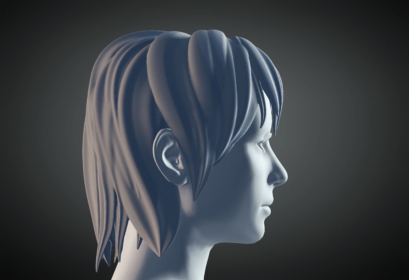 3D Hair style for Female 31 3D model 3D print model_2