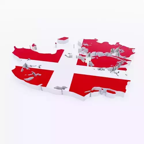 Denmark map lowpoly 3d model 