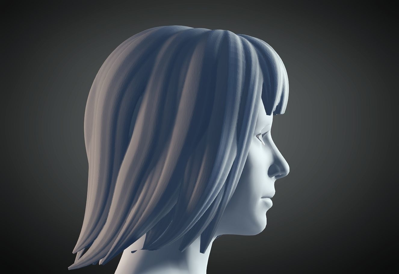 3D Hair style for Female 34 3D model 3D print model_2