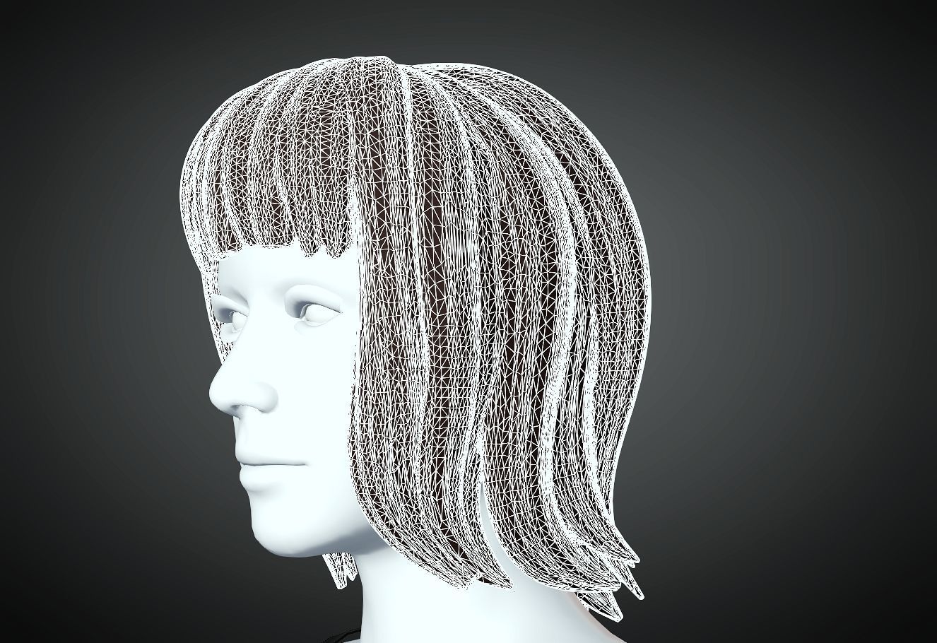 3D Hair style for Female 34 3D model 3D print model_5