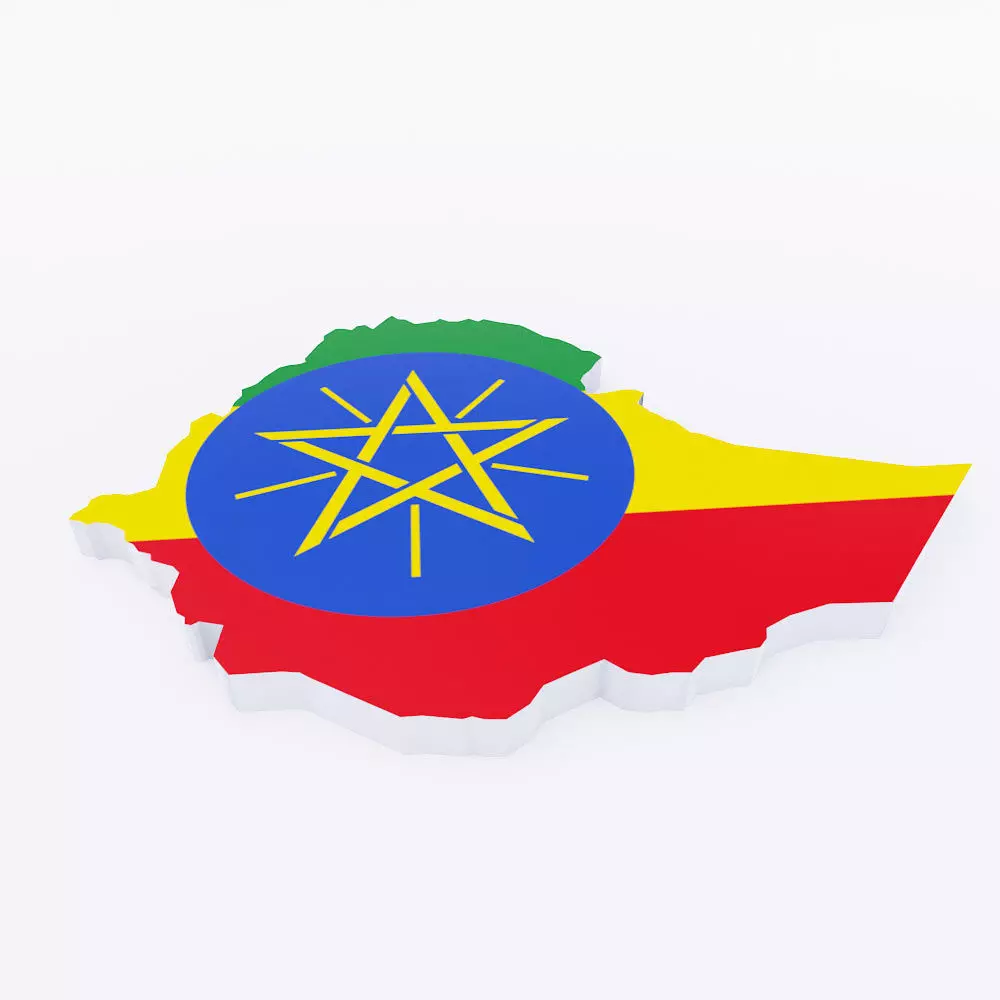 Ethiopia map 3d model  Low-poly 3D model_0