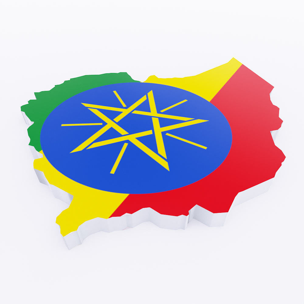 Ethiopia map 3d model  Low-poly 3D model_1
