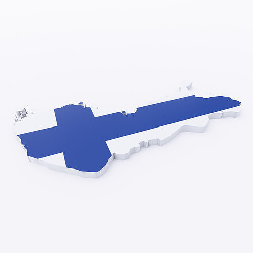 Finland map 3d model  Low-poly 3D model