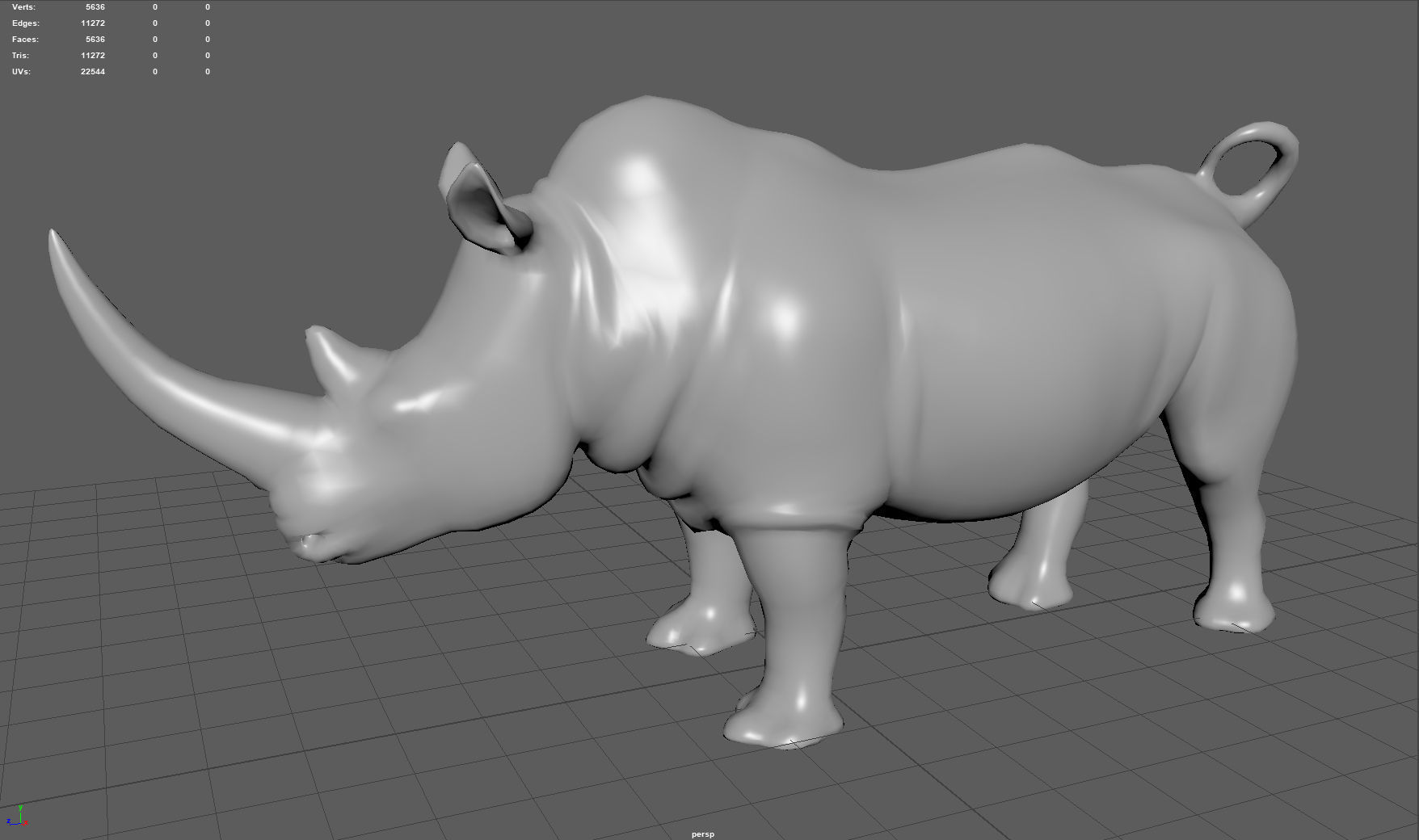 White Rhino Low-poly 3D model_5