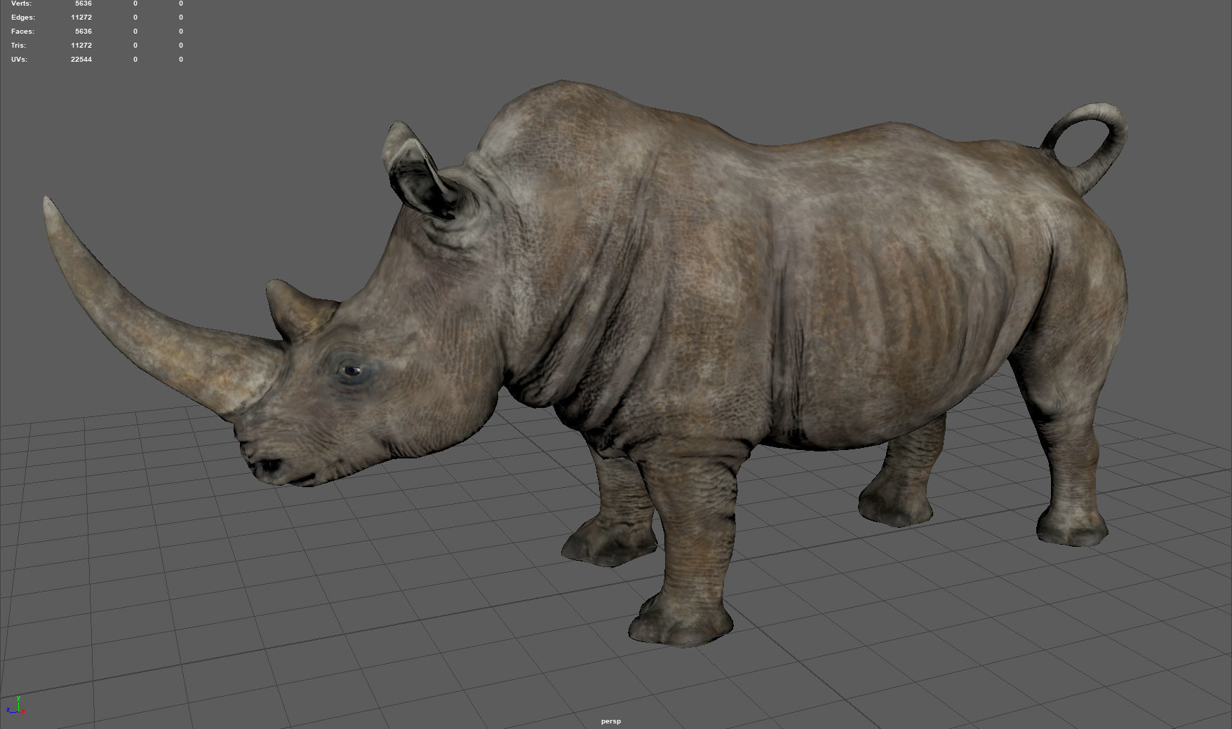 White Rhino Low-poly 3D model_4