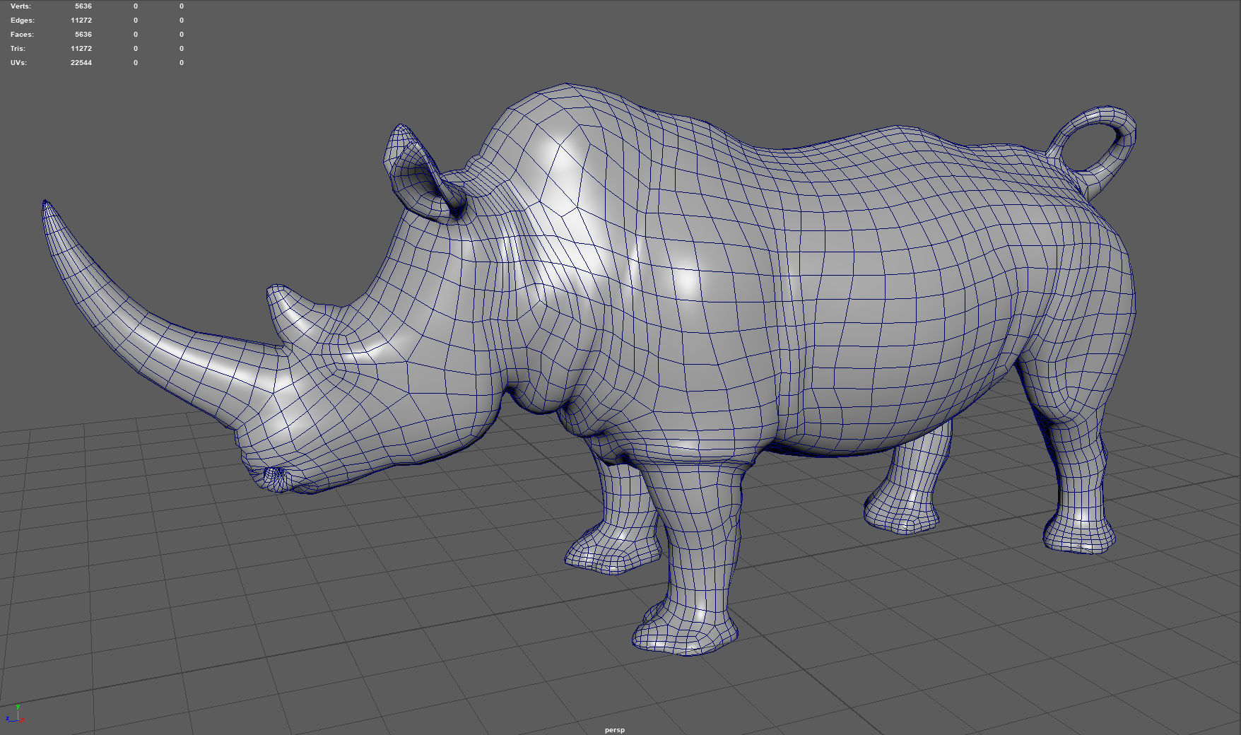 White Rhino Low-poly 3D model_6