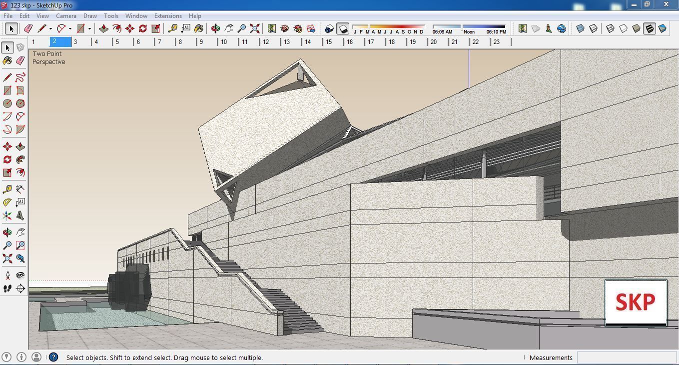 Sketchup Museum 123 3D model_2