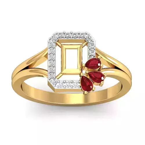 Engagement Pear Diamond Ring 3dm STL FBX OBJ Render Details 3D print model
