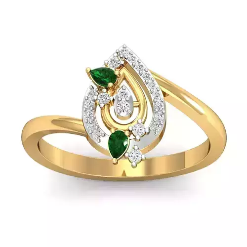 Engagement Pear Diamond Ring 3dm STL FBX OBJ Render Details 3D print model