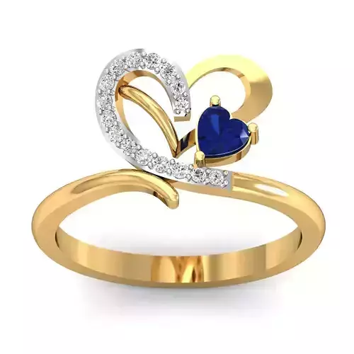 Solitaire Engagement Heart Ring 3dm STL FBX OBJ Render Details 3D print model
