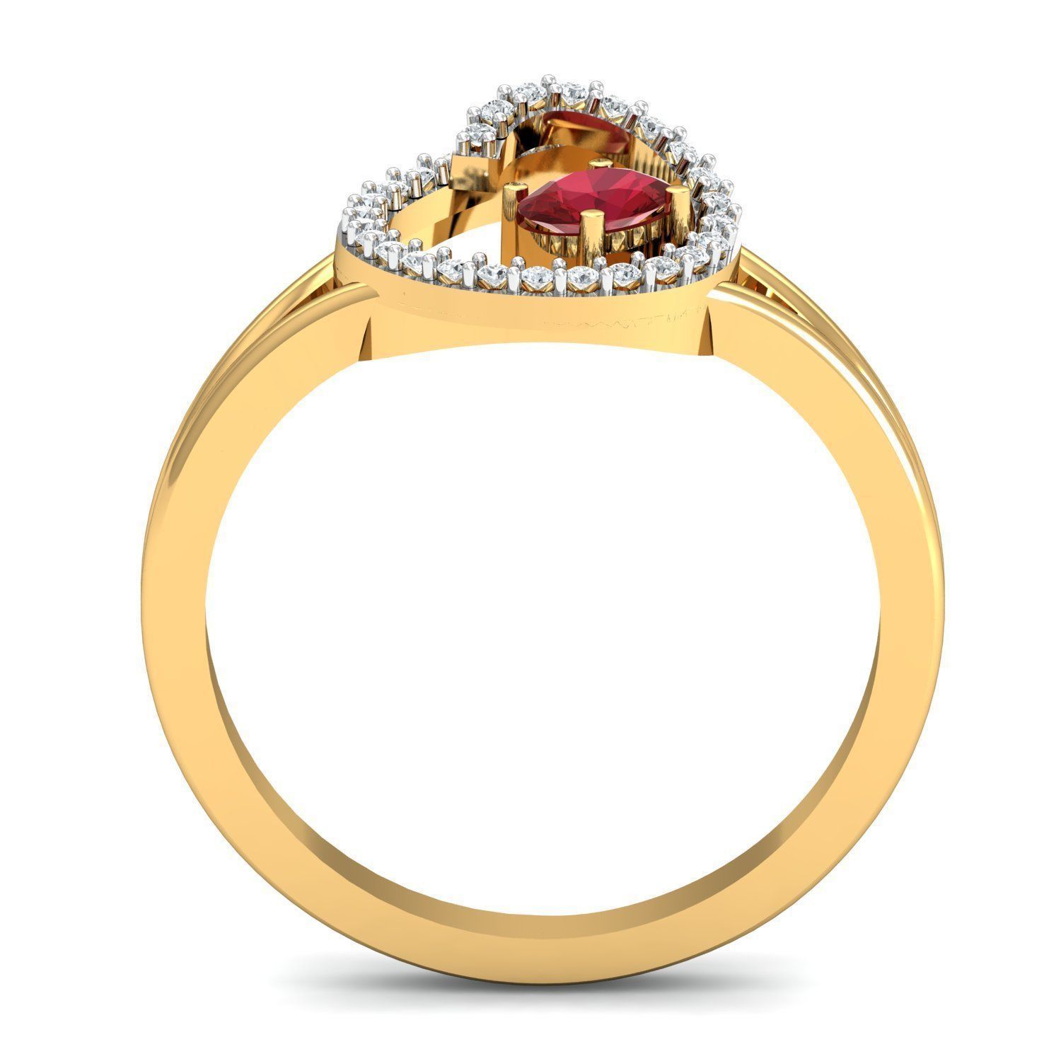 Engagement Oval Diamond Ring 3dm STL FBX OBJ Render Details 3D print model_2