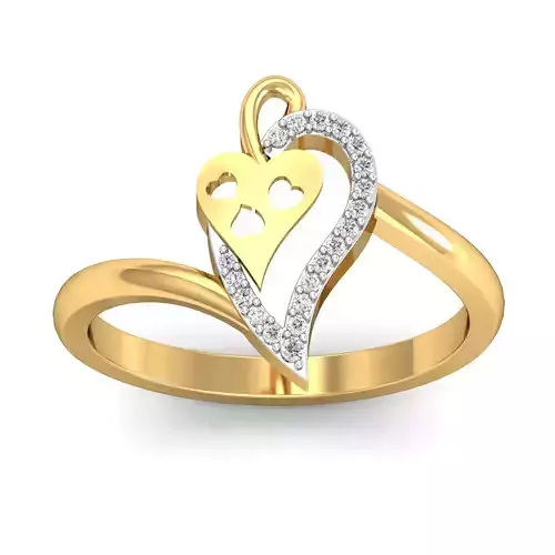 Solitaire Engagement Heart Ring 3dm STL FBX OBJ Render Details