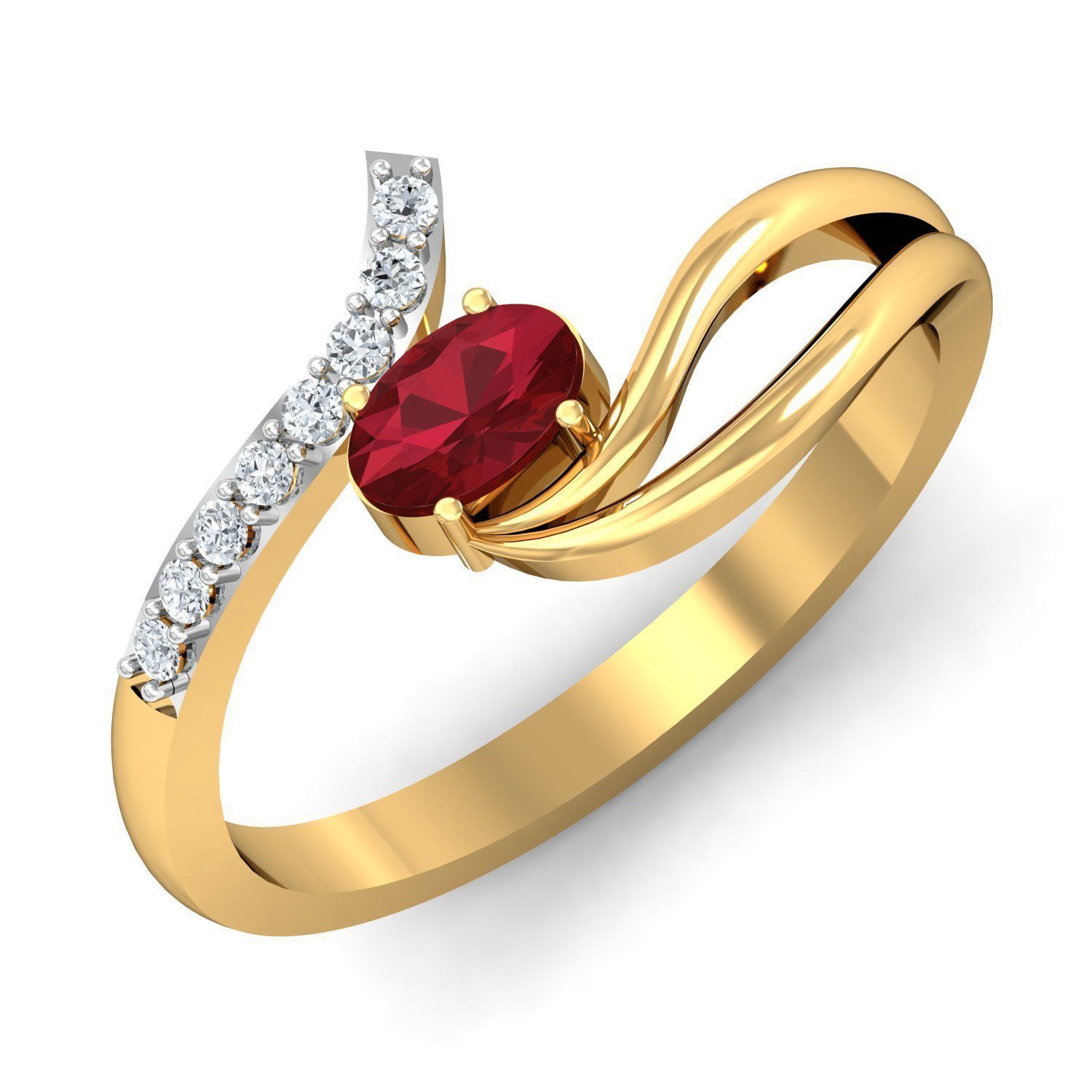  Engagement Oval Diamond Ring 3dm STL FBX OBJ Render Details 3D print model_1