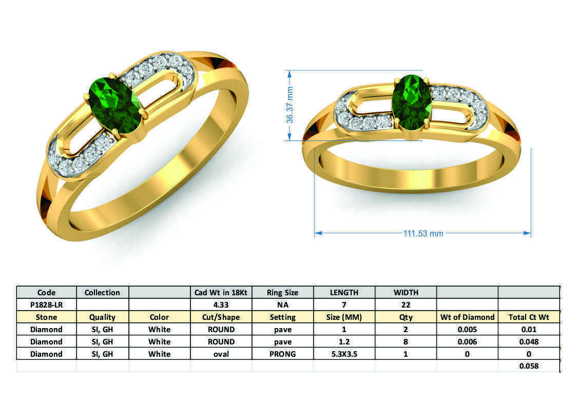 Engagement Oval Diamond Ring 3dm STL FBX OBJ Render Details 3D print model_3