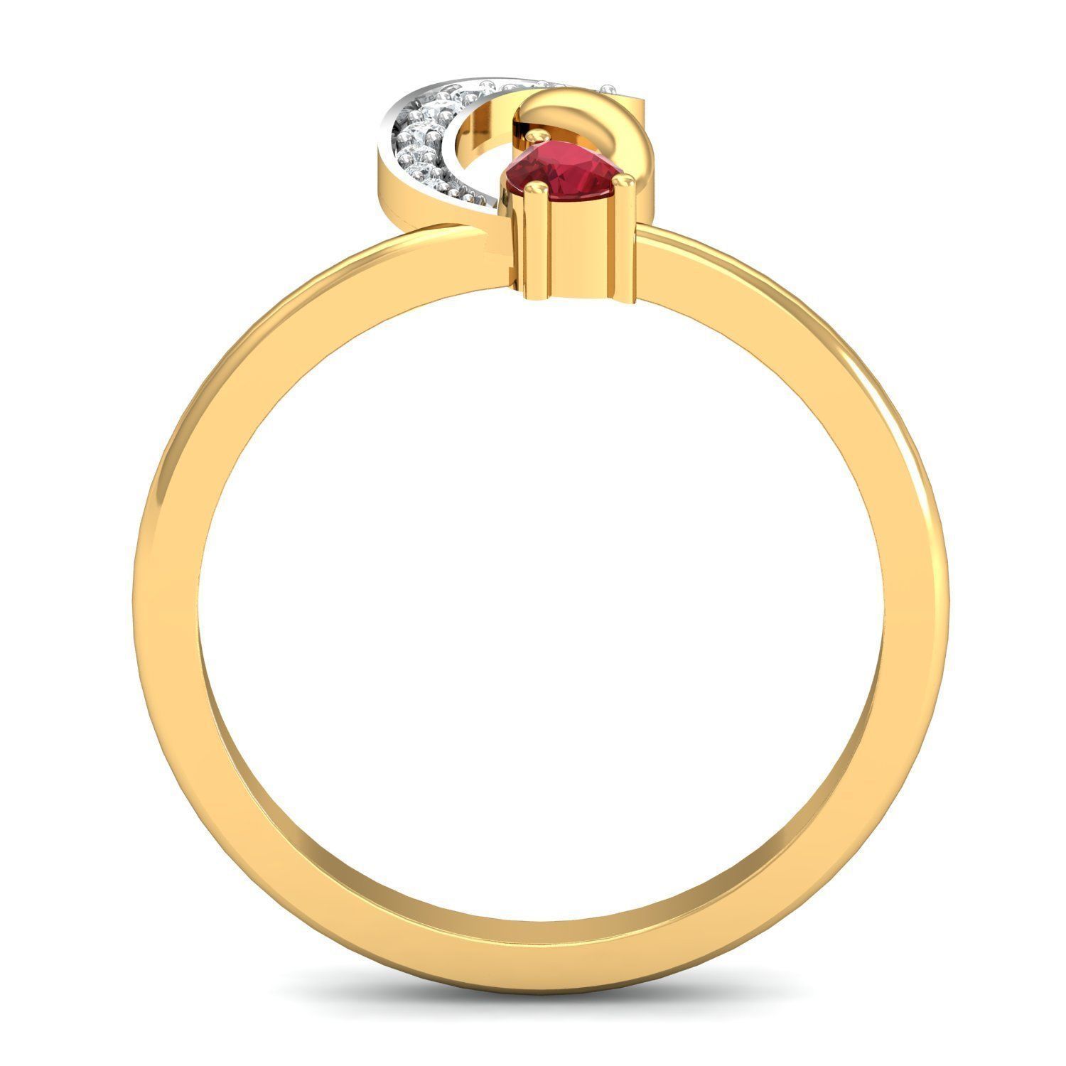 Engagement Pear Diamond Ring 3dm STL FBX OBJ Render Details 3D print model_2