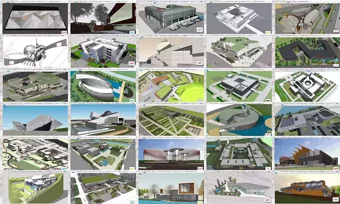 Collection 28 Sketchup Museum and cultural models 