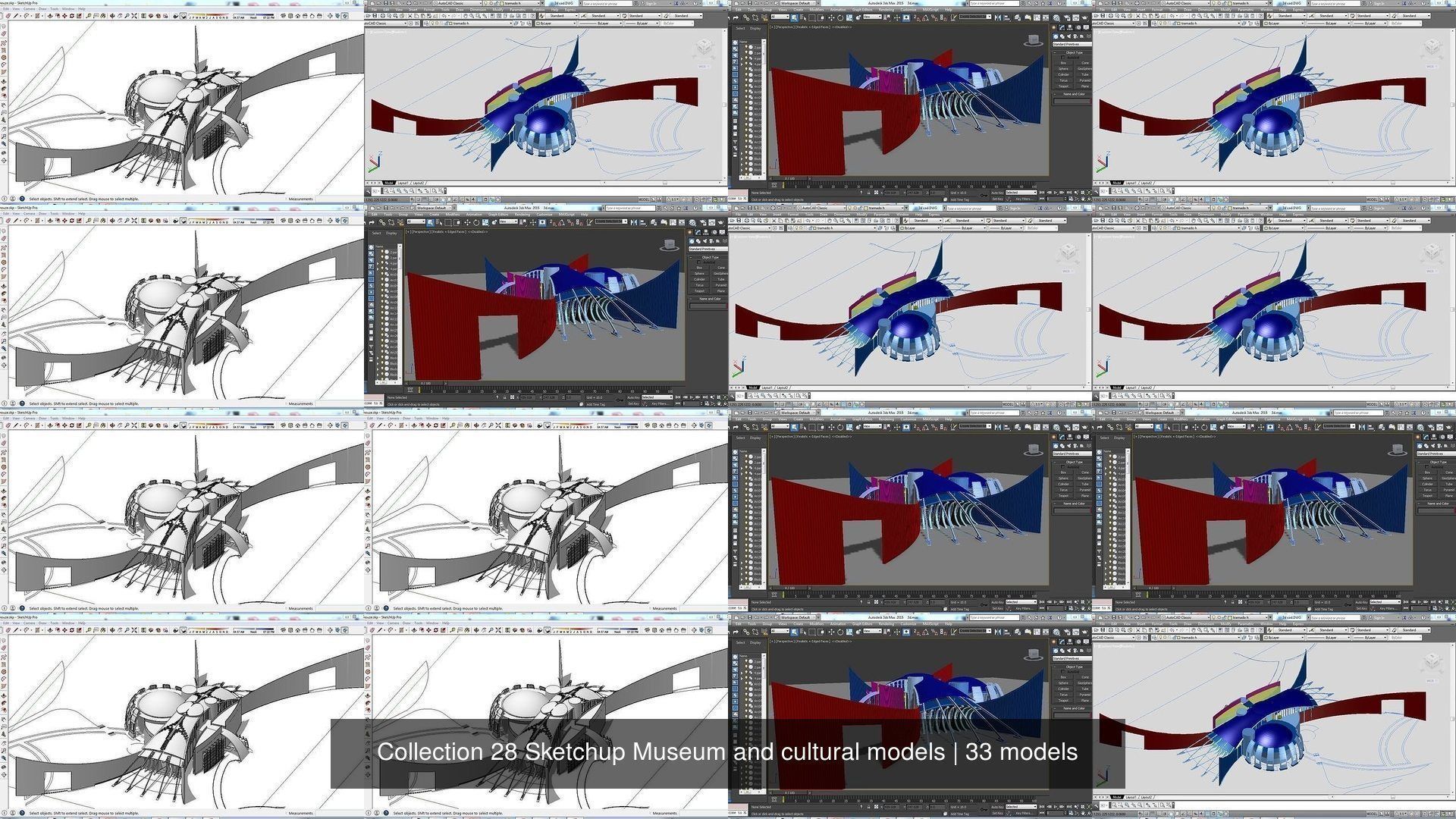 Collection 28 Sketchup Museum and cultural models _4