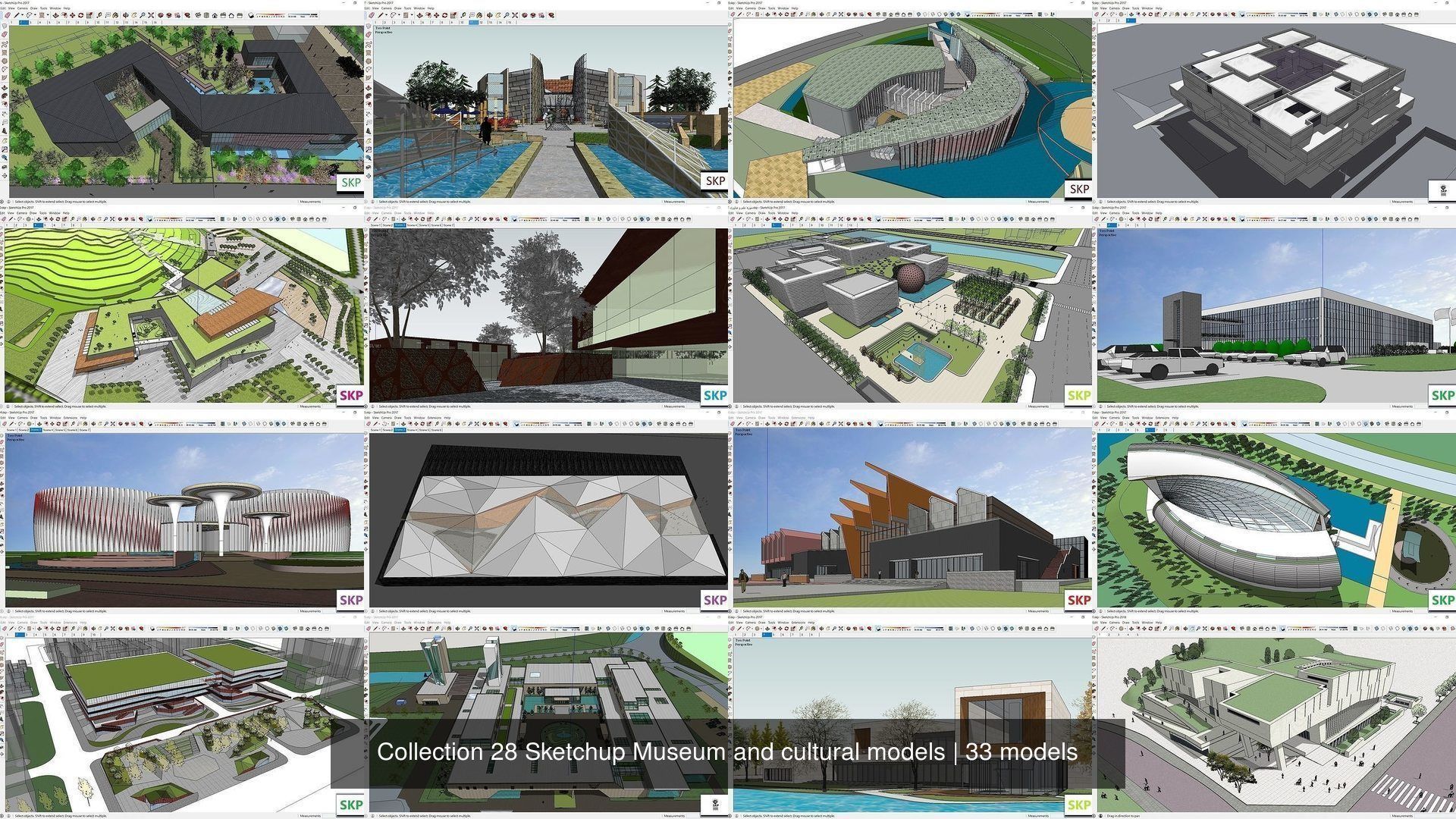 Collection 28 Sketchup Museum and cultural models _2
