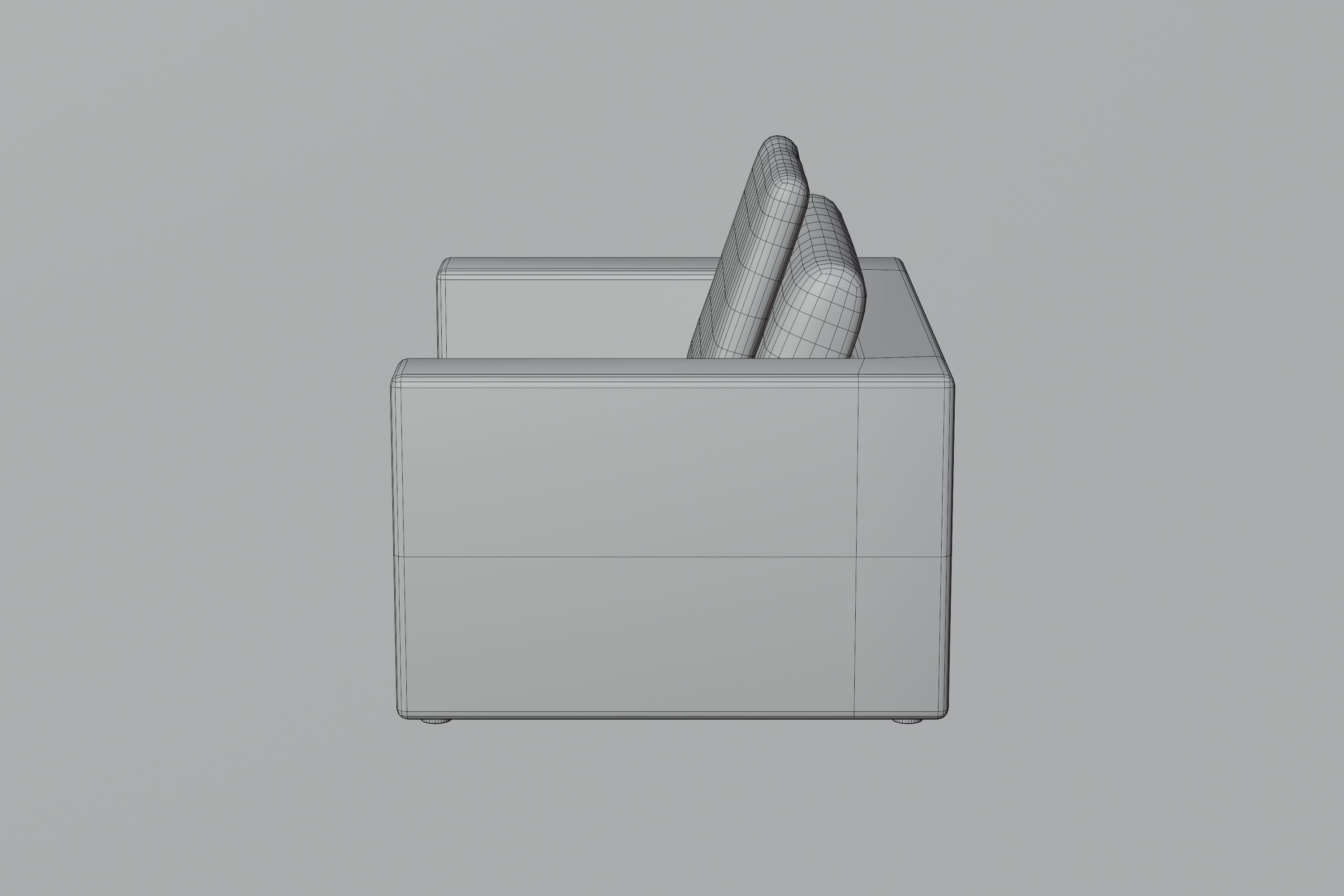 Armchair cube chair Low-poly 3D model_14