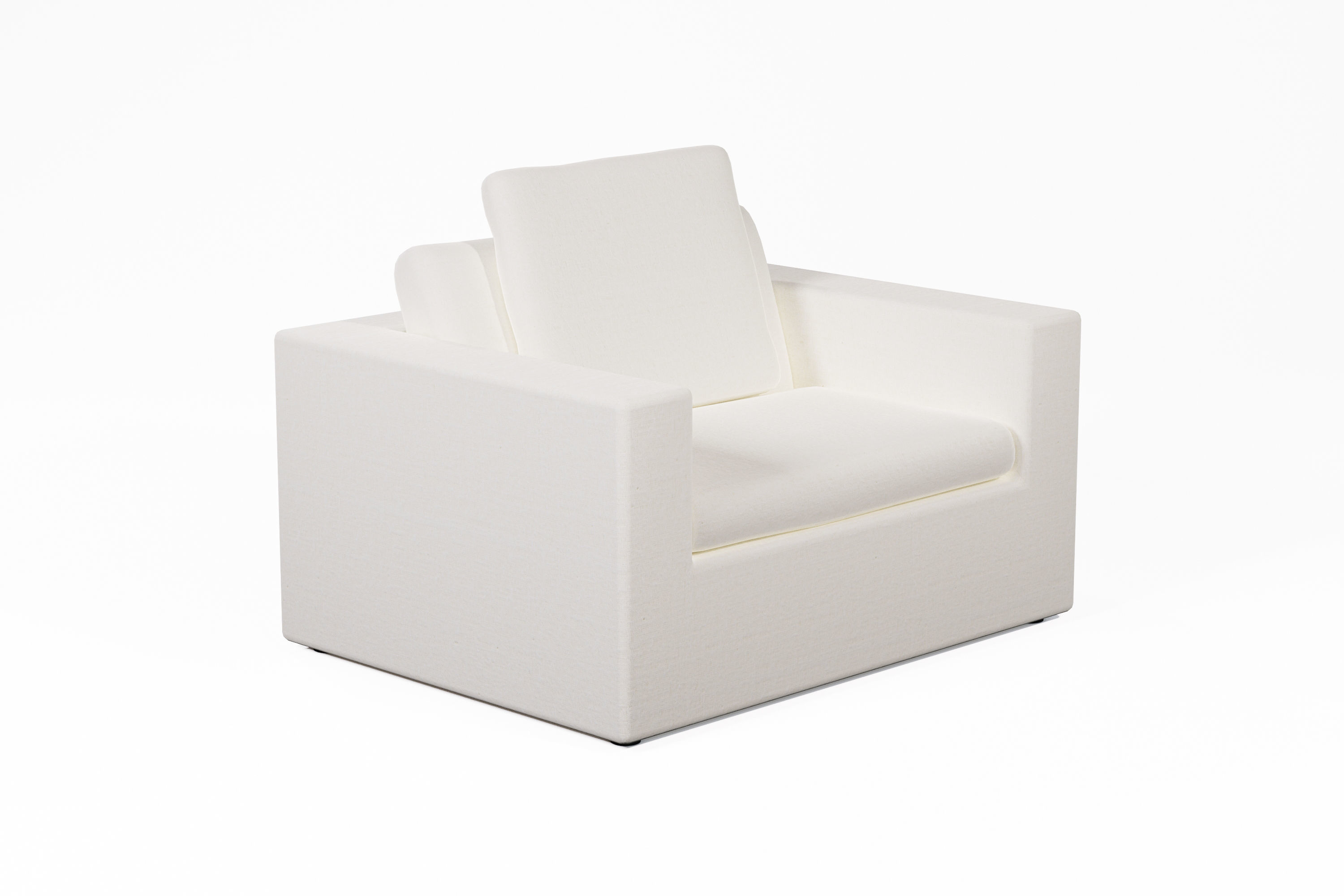 Armchair cube chair Low-poly 3D model_3