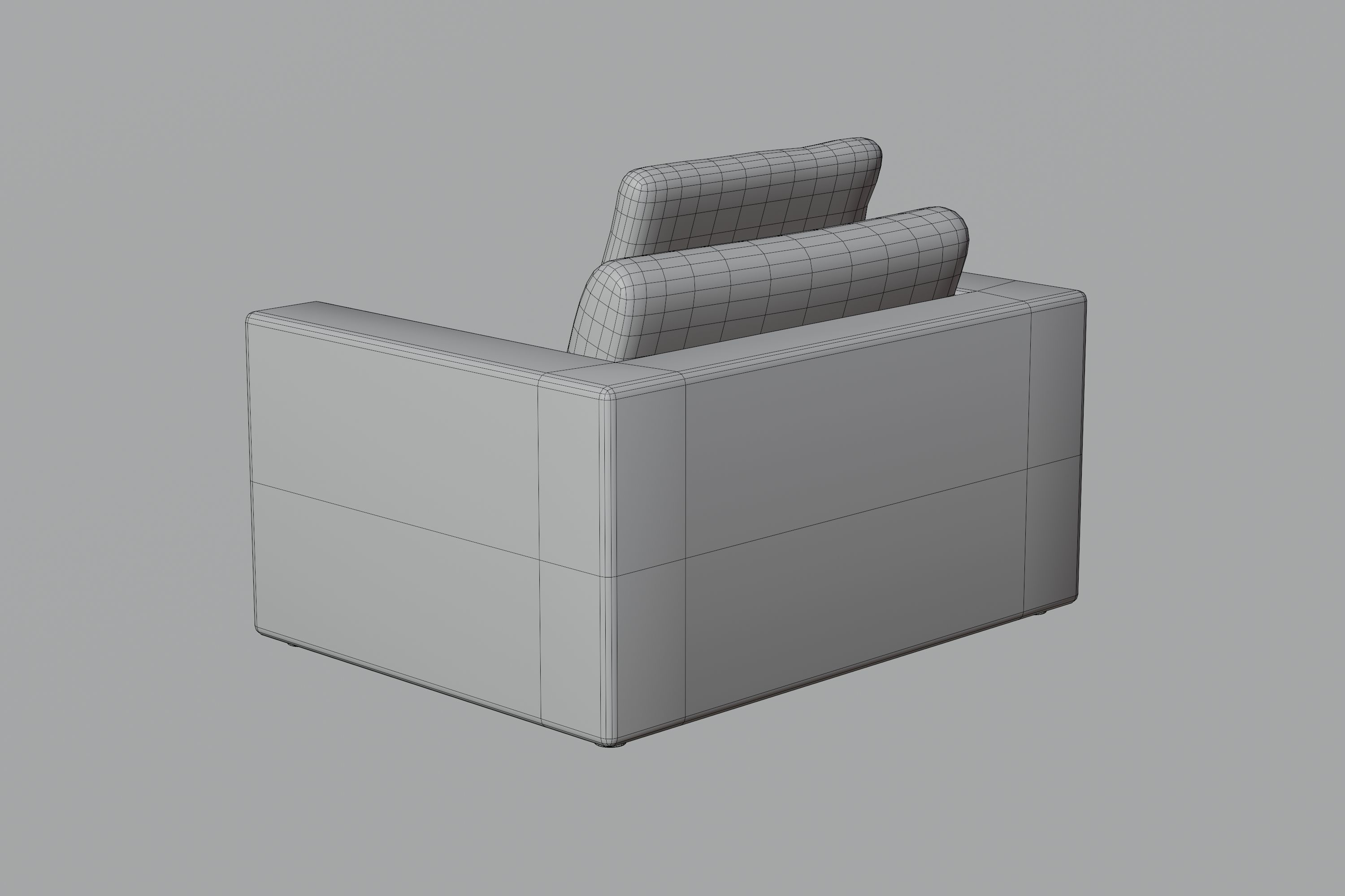 Armchair cube chair Low-poly 3D model_12